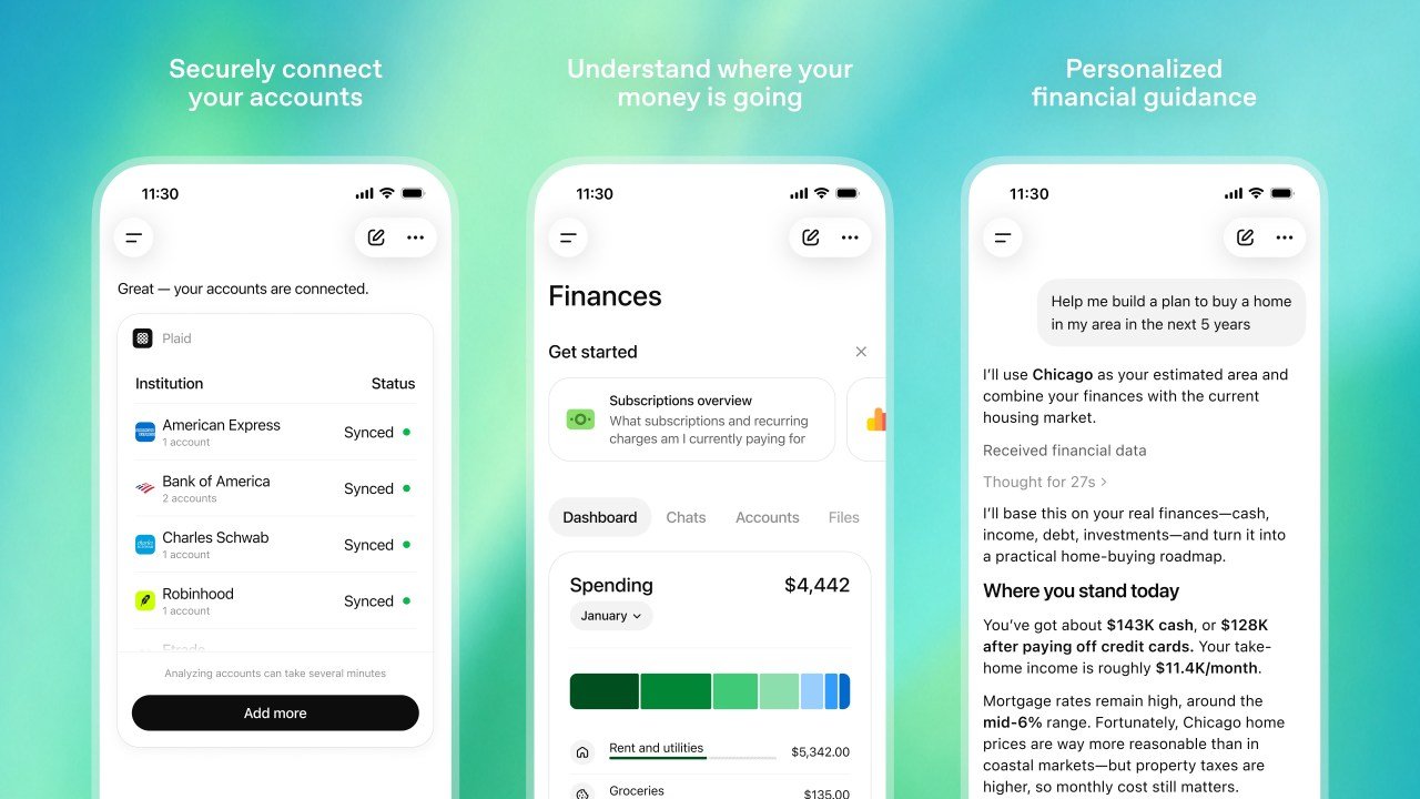 ChatGPT dabar gali matyti tavo banko sąskaitą: OpenAI pristatė finansų įrankį