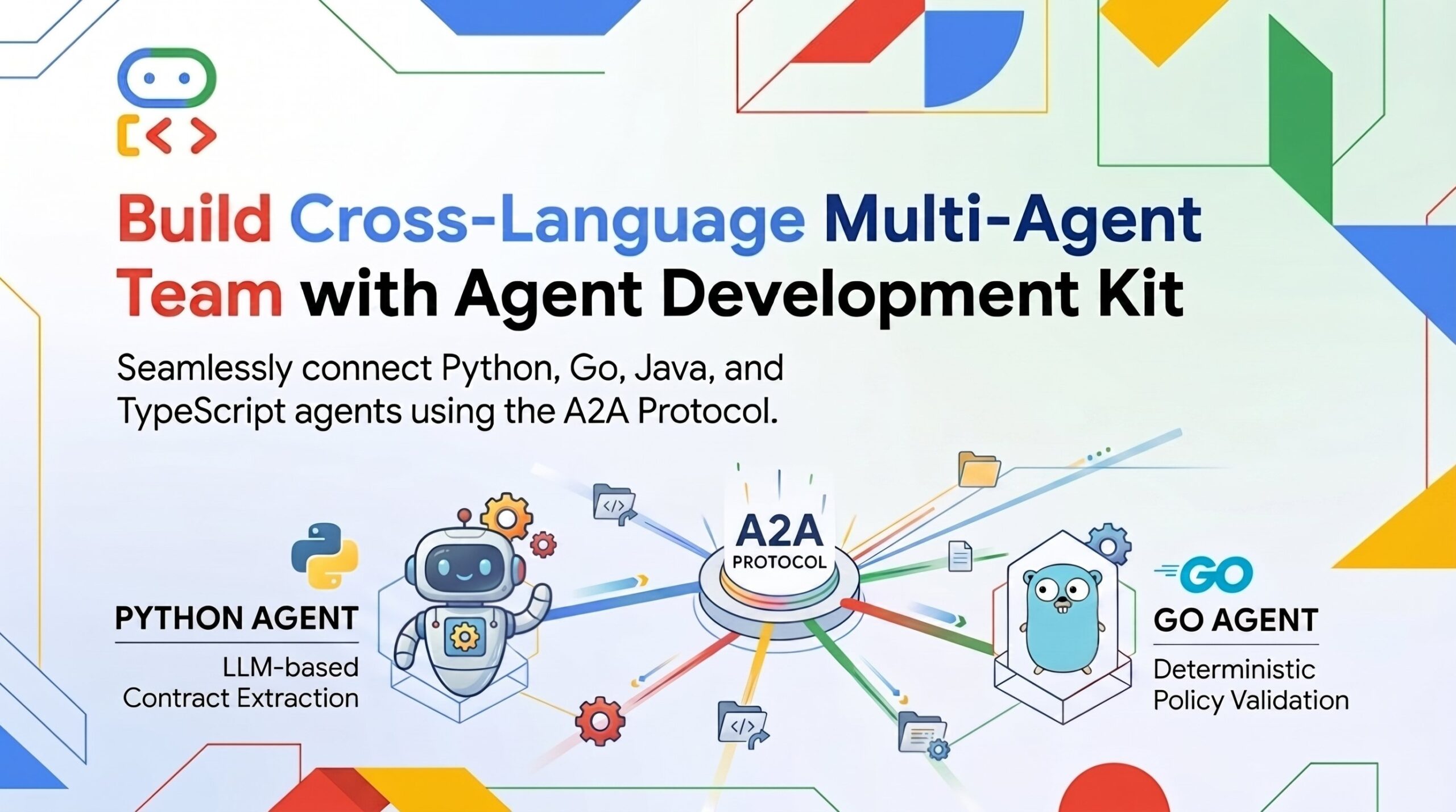 Google A2A pavyzdys: kai Python agentas dirba su Go agentu