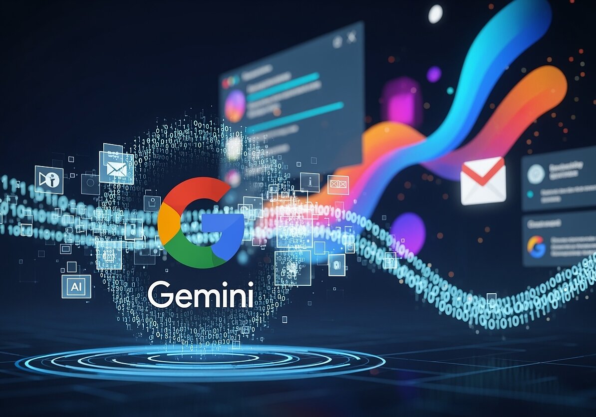 Kibernetinio saugumo iliustracija apie Gemini DI modelio bandymus