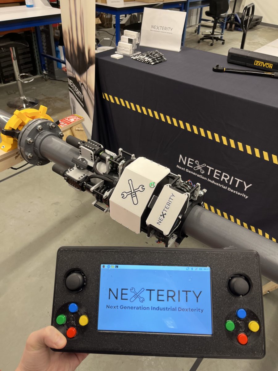 Nexterity robotikos įranga vamzdžių montavimo darbams